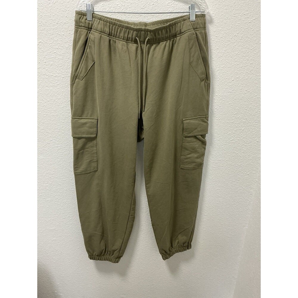 ATHLETA French Terry Cargo Joggers Sweatpants Olive Green Size XL High Rise